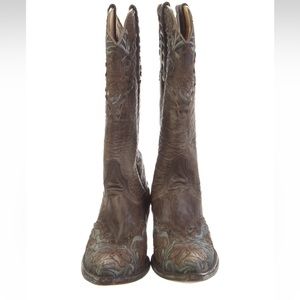Old Gringo Leather Western Boots- 7.5 Brown with Turquoise Embroidery